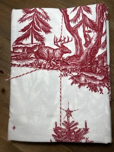 Pottery Barn Santa Toile Euro Shams Set Of 2 - Picture 1 of 5