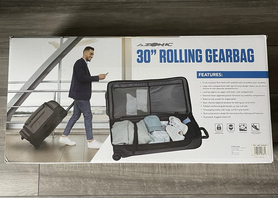 Bolsa de equipo rodante Azonic 30" equipaje de viaje de alta resistencia con ruedas Foto 1 de 4
