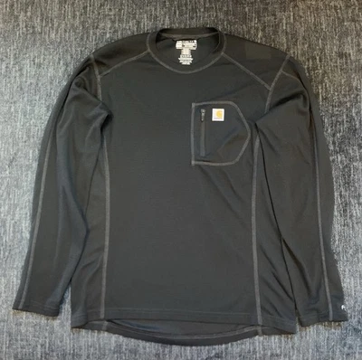 Camisa Carhartt Force Capa Base Para Hombre Talla M Negra Térmica Waffle Manga Larga Crew Foto 1 de 4