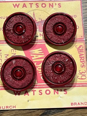 Potential Bakelite Vintage Buttons - Maroon,  Not Tested - Image 1 of 4