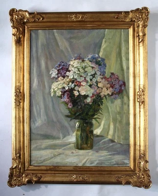 Armin Commichau (1889-1961) Großes Blumenstillleben in einem schönen Rahmen 1927 - Bild 1 von 4