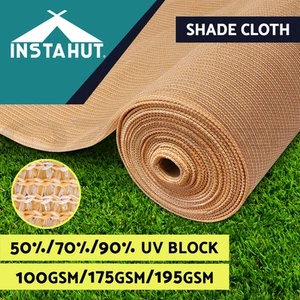 Instahut Shade Cloth Shadecloth 50% 70% 90% UV Sun Sail Roll Mesh Outdoor Beige - Picture 1 of 12