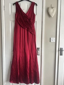 Size 12 Ariella London Prom/bridal Dark Red Silk Dress - Picture 1 of 4