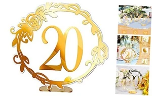 Elegant Mirror Table Numbers - Acrylic Wedding Reception Table Numbers with - Picture 1 of 8