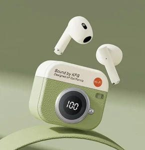 Auriculares Inalámbricos con Pantalla LED Estuche de Carga Auriculares BT 5.4 con Micrófono, Verde - Imagen 1 de 10
