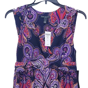 Vestido Black Label By Chicos Talla 1 Paisley Maxi Anillo de Metal Acento para el Hombro Nuevo con Etiquetas - Imagen 1 de 16