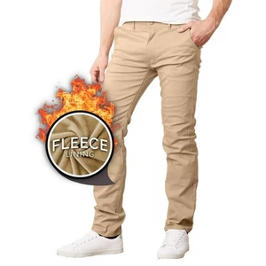 GALAXY BY HARVIC MEN’S HEAVYWEIGHT FLEECE-LINED STRETCH PANTS KHAKI SIZE: 30x31 - Picture 1 of 4