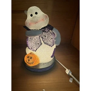 Vintage Halloween 12”x8” Lighted Friendly Ghost Lamp Decoration Jacolatern - Picture 1 of 9