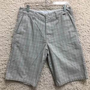 Pantalones Cortos Hurley 29 Hombres Gris Chino a Cuadros Bolsillo Frontal Plano Clásico Rendimiento Golf - Imagen 1 de 11