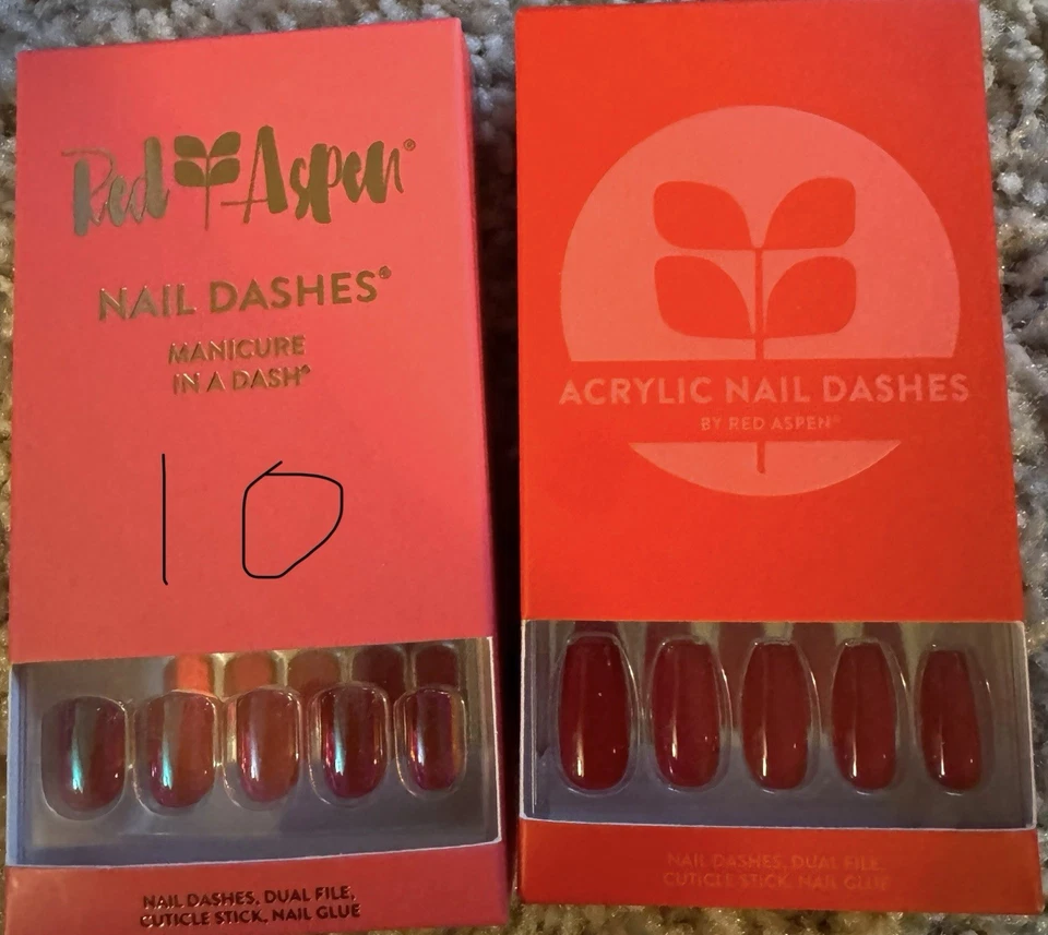 Juego de 2 guiones de uñas Red Aspen, nuevo en caja Foto 1 de 1
