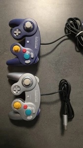 Nintendo GameCube, 2x originale Controller, Gamepad, Lila Transparent und Silber - Bild 1 von 6