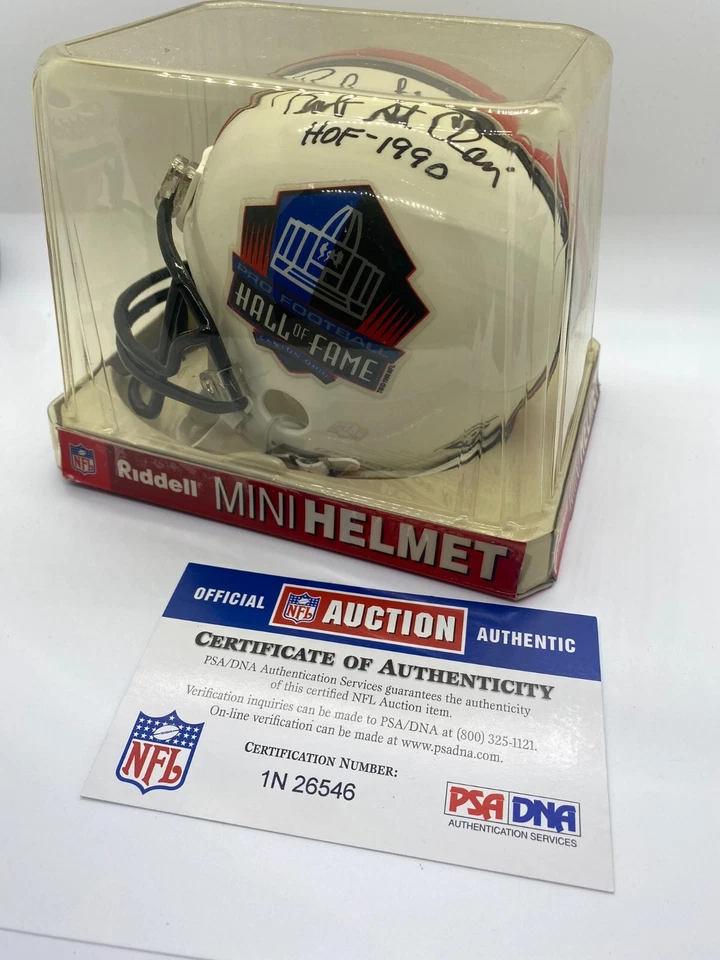NFL HOF San Francisco 49ers BOB ST CLAIR Signed Autographed Mini Helmet PSA COA - Image 1 of 4