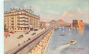 NAPLES ITALY - HOTEL ROYAL - RICHTER - OLD ART DECO POSTCARD VIEW - Picture 1 of 2