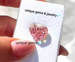 AAA+2 Ct light Pink Heart Cut VVS1 Diamond Premium Quality Loose Gemstone 8x8 MM - Picture 1 of 5
