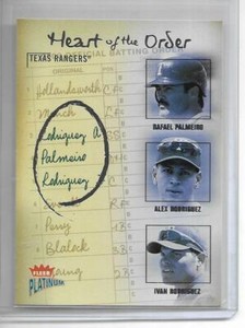 2003 ALEX RODRIGUEZ FLEER PLATINUM HEART OF THE ORDER #3 RANGERS