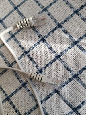 ADSL Internet Broadband DSL RJ11 - RJ11, yellow 3 metre, grey 1.5/2m, white 10m - Image 1 of 2