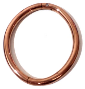 Tobillera de bloqueo elíptica de titanio sobre acero inoxidable de oro rosa de 8,5", pulsera - Imagen 1 de 3
