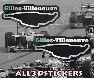 2 x Adesivi Resinati 3D Circuito Gilles Villeneuve 6,5x3 cm - Bild 1 von 1
