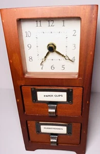 Rare Vintage Pottery Barn Keepsake Jewelry Box/File Drawers Clock - Picture 1 of 6