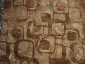 Batik Cotton Fabric Brown Tan 1 1/2 Yards - Picture 1 of 2