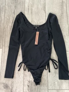 ALMOST FAMOUS Black Long Sleeve Bodysuit. Size Small. NEW. - Picture 1 of 6