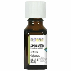 100% Pure Sandalwood Centering Essential Oil Aura Cacia 0.5 oz (15mL) - Picture 1 of 2