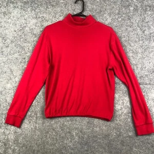 Vintage Eddie Bauer T-Shirt Women's Medium M Long Sleeve Turtleneck Red - Picture 1 of 10