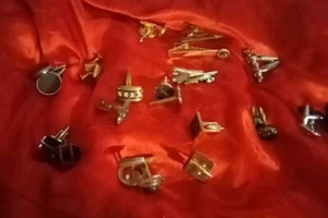 Vintage Men's Cuff Links And Tie Clip Lot Of Fourteen - Picture 1 of 23
