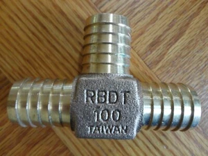 Merrill 1" Brass Hose Barb Insert Tee RBDTNL100 for Poly Pipe Low Lead NL - Picture 1 of 6