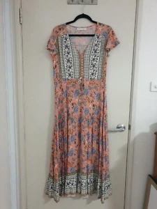 Salty Bright Size 8 Floral Midi Dress - Picture 1 of 12