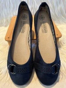 Harborsides Damen Größe 9,5 M. Bequeme flache Ballerinas Memory Foam marineblau Wildleder - Bild 1 von 7