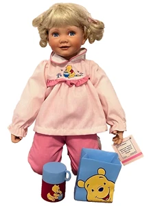 Disney Ashton-Drake 11" Porcelain Blond Hair Doll LUNCHTIME SURPRISE WITH POOH - Picture 1 of 17