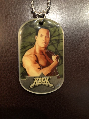 Dwayne The Rock Johnson Dog Tag WWE WWF “Know Your Role” Necklace Chain Cover