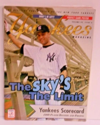 Revista Yankees 1999 Derek Jeter cubierta Darry Strawberry y Chad Curtis firmada Foto 1 de 4