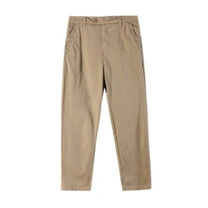 Pantalones informales blancos para hombre primavera pierna recta sueltos algodón pantalones nuevos - Imagen 1 de 8