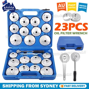 23 Piece Cup Type Oil Filter Wrench Tool Set Removal Socket Kit Automotive Shop - Picture 1 of 9