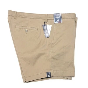 Roundtree & Yorke Casuals Herrenshorts XL 42"x5" khaki einfarbig Stretch neu mit Etikett - Bild 1 von 11