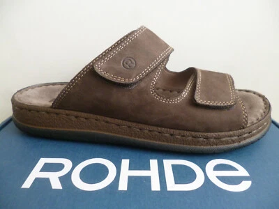 Rohde Herren Pantolette Pantoletten Hausschuhe Schuhe Leder braun 6240