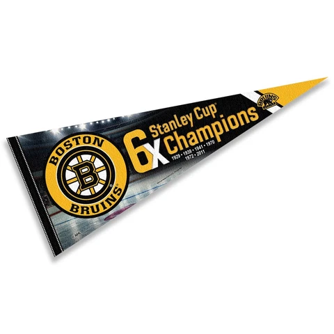 Boston Bruins 6 Time Stanley Cup Champions Pennant Flag Cover