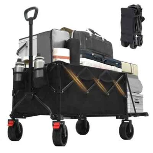 1pc 450LBS Foldable Wagon Cart, Heavy Duty Collapsible Folding Utility Garden - Picture 1 of 4