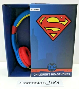 SUPERMAN KIDS STEREO HEADPHONES - CUFFIE PER BAMBINI - 3.5MM JACK COMPATIBLE - Picture 1 of 5