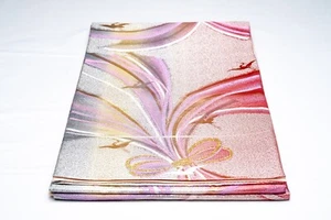 LIEBER VANILLE AUTHENTISCHER JAPANISCHER SEIDE FUKURO OBI SCHÄRPE GÜRTEL DAMEN KIMONO VINTAGE - Bild 1 von 7