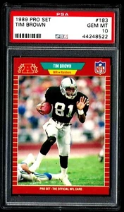 Juego profesional RC #183 1989 Tim Brown Hof PSA 10 gemas como nuevo novato Heisman #44248522 - Imagen 1 de 2