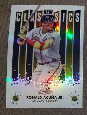 2022 Topps Chrome Ronald Acuna Jr New Classics Gold Refractor #'d 20/50 - Image 1 of 2