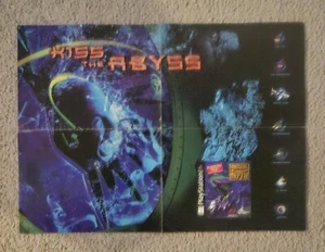 Vtg Kiss The Abyss Critical Depth Poster Insert Playstation 1 - Picture 1 of 2