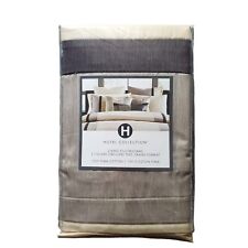 2 Hotel Collection king pillow shams Manhattan Stripe pima cotton tan gray black