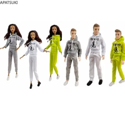 Mode-Paar-Kleidungsset für Barbie Puppe Sportbekleidung Outfits für Ken Puppe