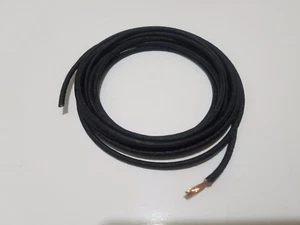 10 feet Vintage Braided Cloth Covered Primary Wire 10 gauge 10ga ga Solid Black - Picture 1 of 3