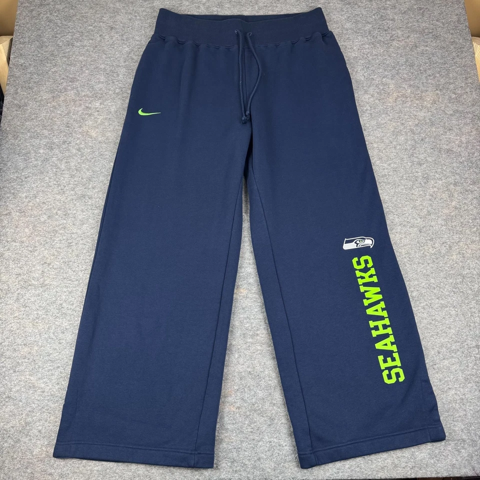 Nike Seattle Seahawks Phoenix Pants Fleece Sweatpants 31" NFL Blue Womens XL - Image 1 of 4