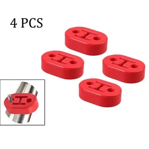 4X Car Exhaust Pipe Tip Mount Hanger Rubber Bracket 2 Holes Replacement Red NEW - Bild 1 von 10
